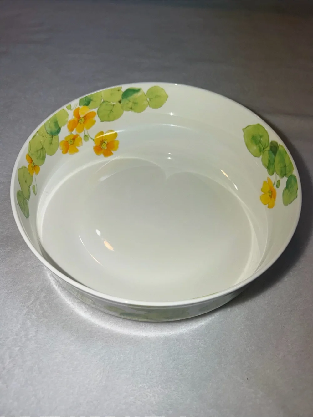 Vintage Mikasa Water Lilies Yellow Bone China Round Vegetable Bowl 9
